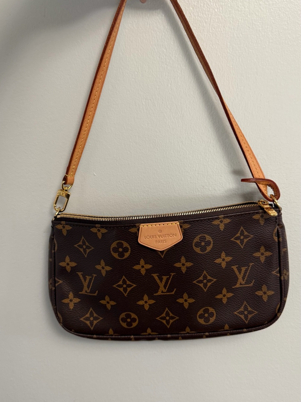 Louis Vuitton Monogram Canvas Mini Pochette in Brown and Tan